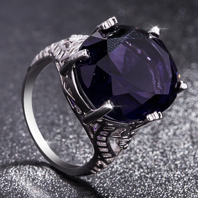 Викторианское античное большое фиолетовое овальное Циркон высокого качества