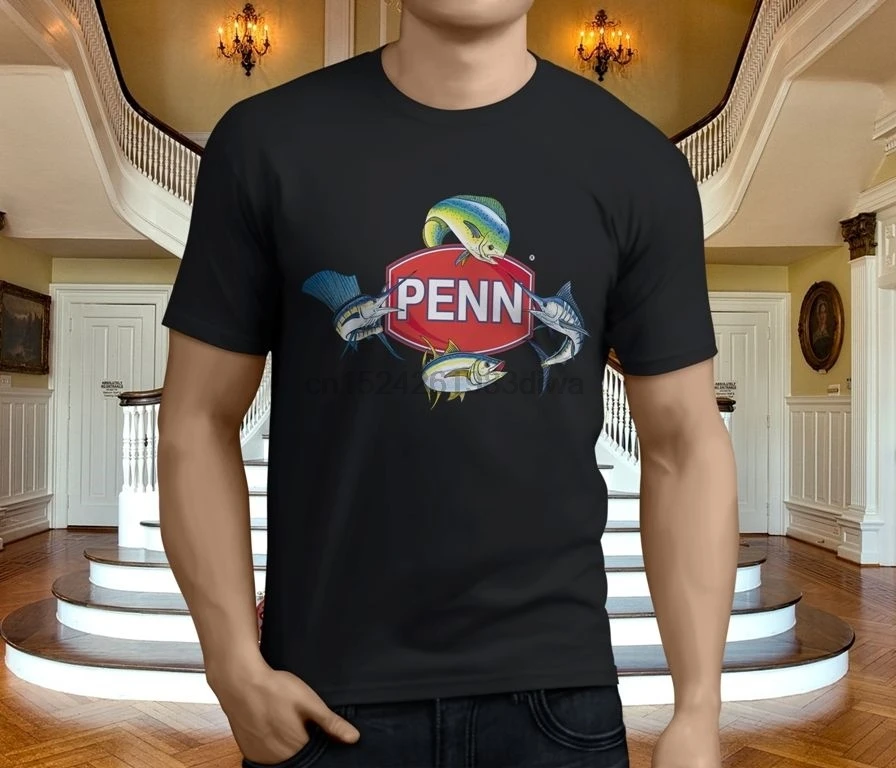 Новая популярная мужская Черная футболка PENN FOUR FISH FISHINGER размер S-3XL модная с