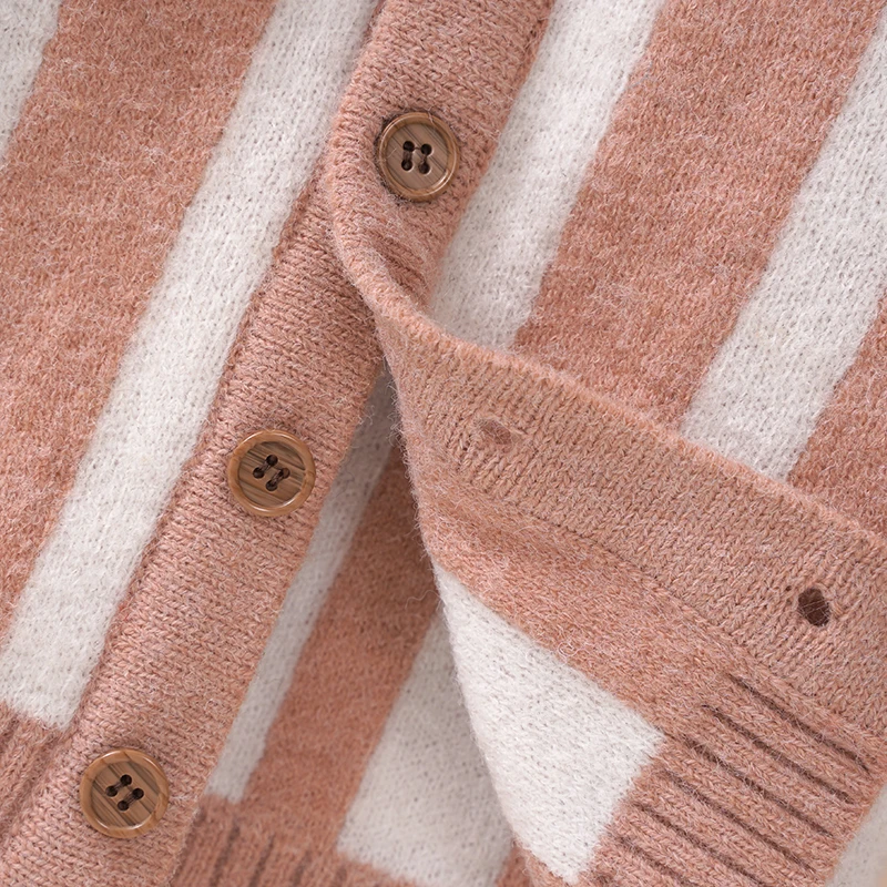 

Baby Sweater Fashion Striped Newborn Boy Knitted Top Long Sleeve Autumn Infant Girl Cardigan One Piece Clothing Outerwear Ribbed