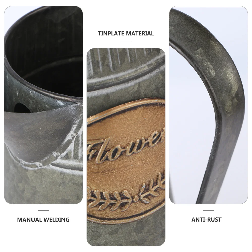 

Vintage Succulent Plant Pot Metal Pitcher Flower Holder Garden Decoration