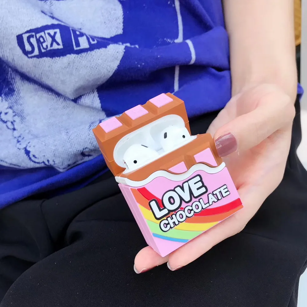 3D Силиконовый интересный Забавный стильный защитный чехол с крючком для Airpods 2 1