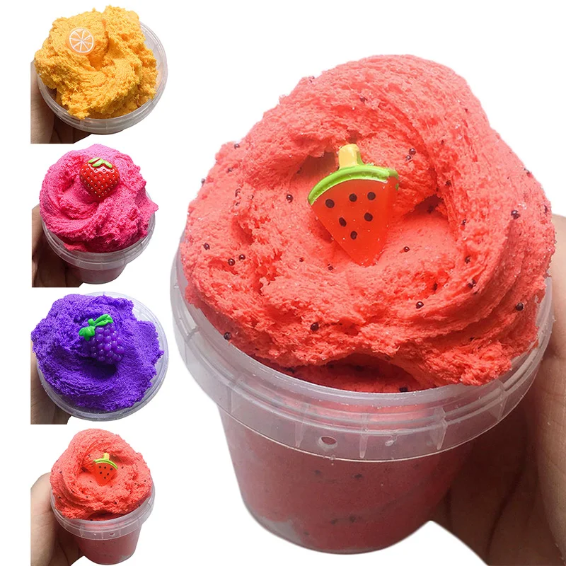 

Slime Toys Antistress Toy Plastice Clay 60ml Fluffy Foam Slime Putty Stress Relief Magic Fruit Cream Slime Sludge Cotton Mud Toy