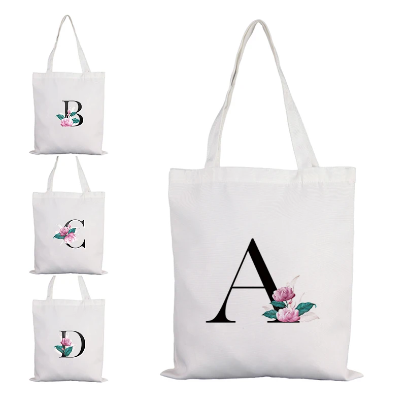 

Letter Customizable Bag Folding Shopping Eco Canvas Shopper Bags Fabric Woman Designer Handbags Tote Anime Handbag Women Printed