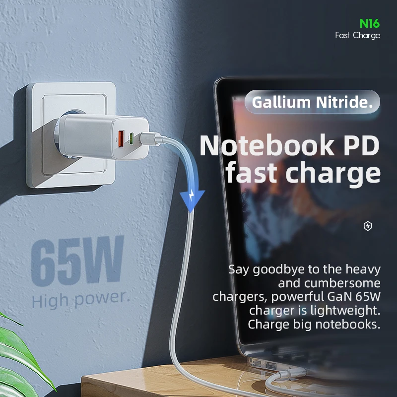 Зарядное устройство сетевое с USB-портом и поддержкой быстрой зарядки 65 Вт |