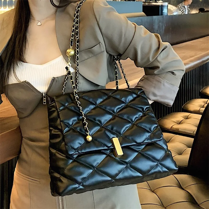 

Новые женские сумки через плечо в клетку с бриллиантами 2021, модные сумки, женские сумки-мессенджеры, повседневные сумки-тоуты, женские кошел...