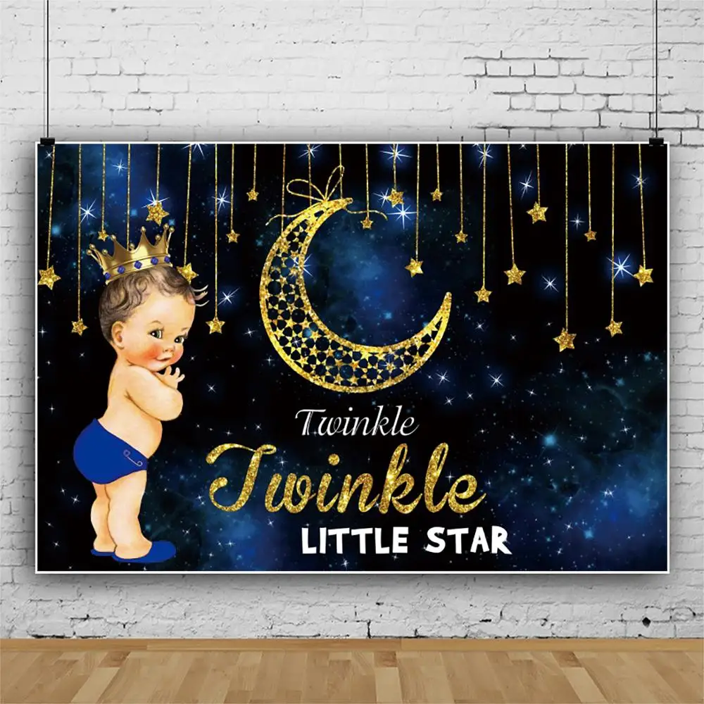 Twinkle Little Star Backgrounds Golden Moon Doll Prince Or Princess Customized Poster Birthday Party Photo Backdrop | Электроника