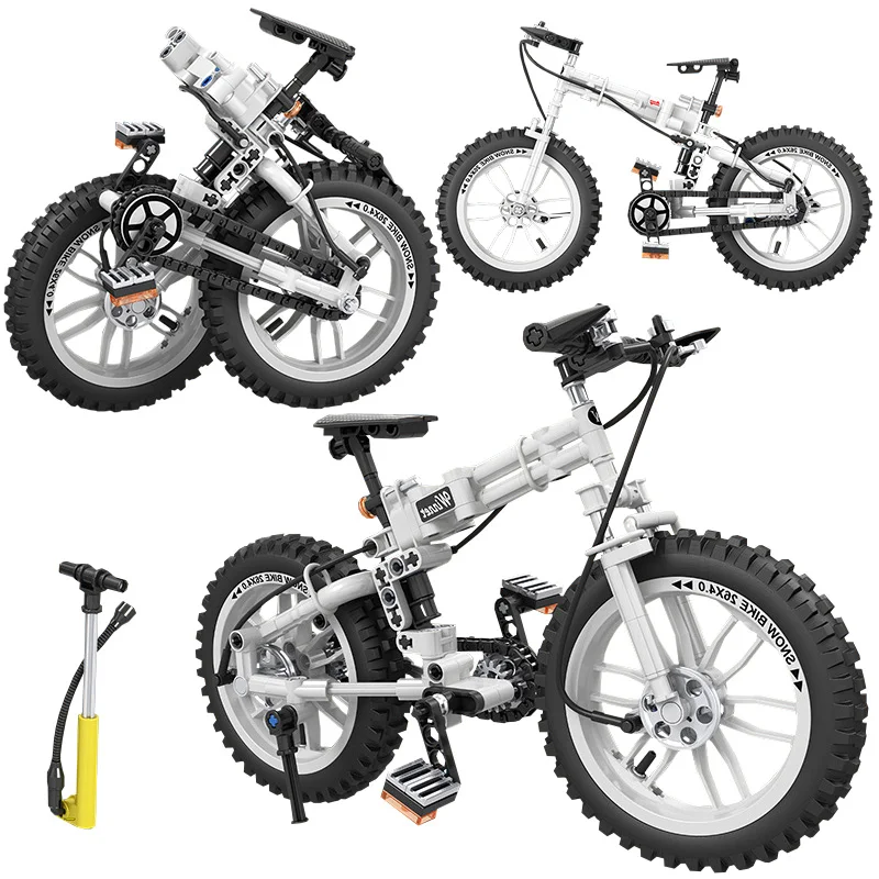 

Городской велосипед, горный складной велосипед с насосом, модель, конструктор, кирпичи, Обучающие игрушки «сделай сам» для детей