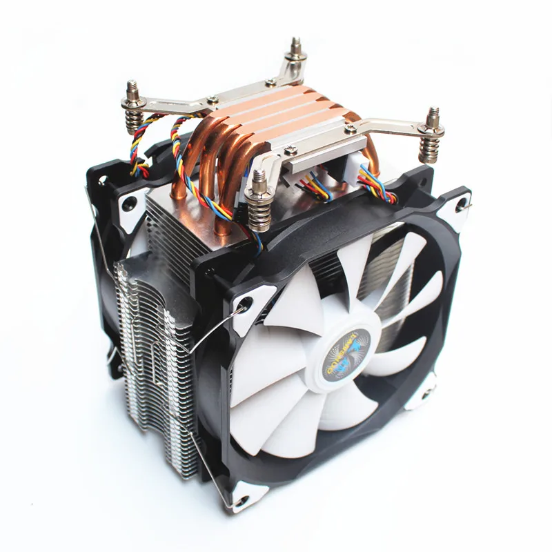 LANSHUO cpu тихий двойной вентилятор 4 тепловые трубки 4 провода интеллектуальный контроль температуры кулер для процессора вентилятор для Intel 775/1150/1155/1156/1366/