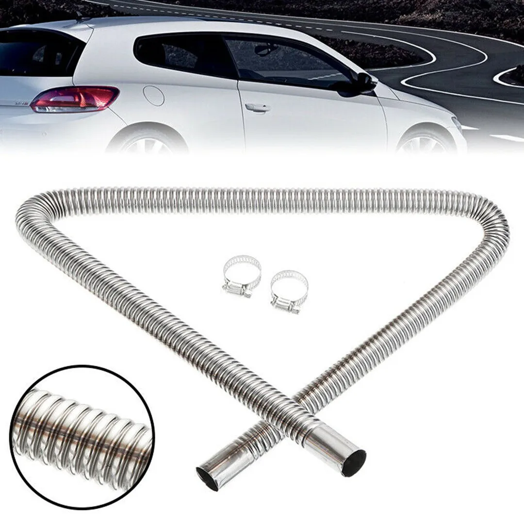 

120cm 2.5cm Stainless Steel Exhaust Pipe For Car Parking Air Heater Tank Diesels Gas Vent Hose For Hose Accessories