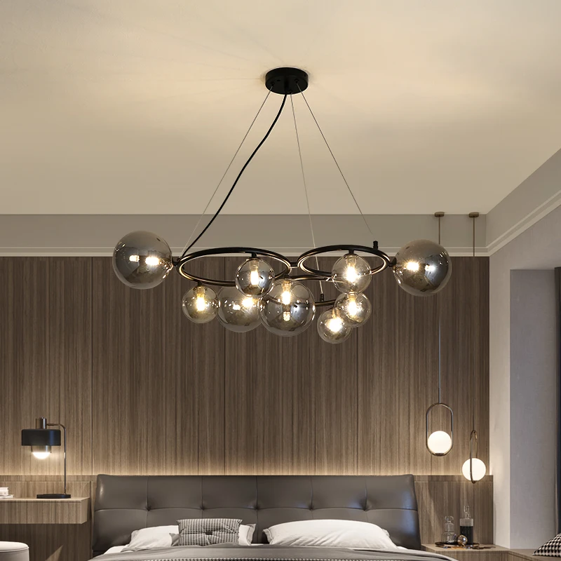 Стеклянные шаровые подвесные светильники в скандинавском стиле дизайнерские