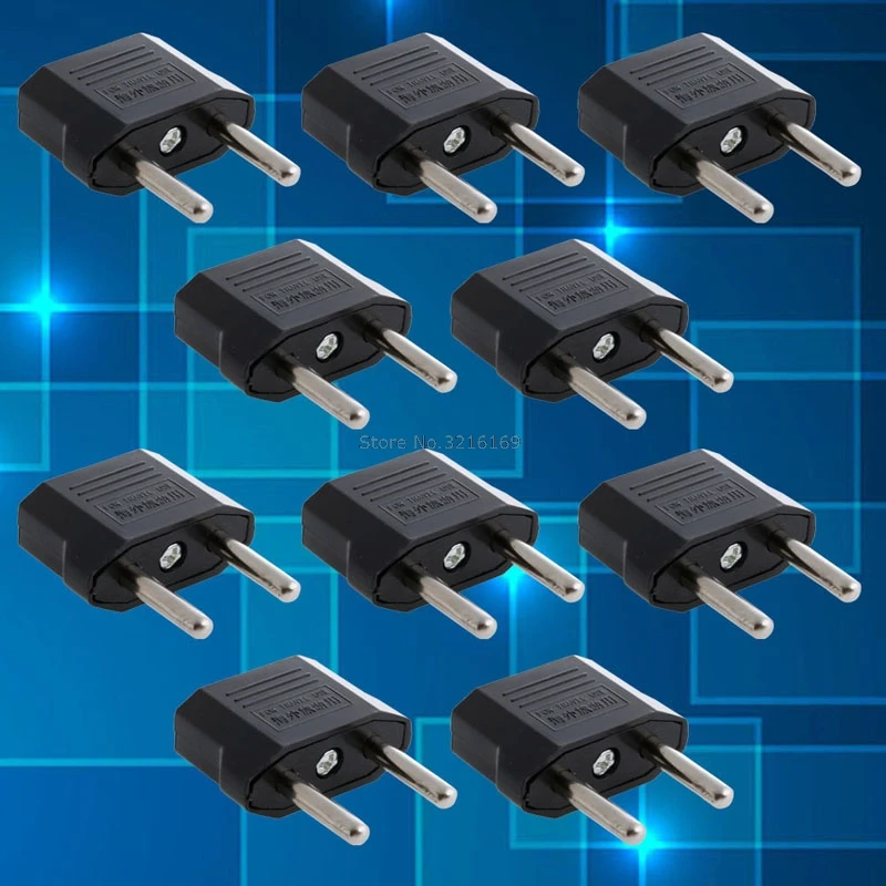 Для 10 шт./компл. US USA to EU Europe AC Power Travel Wall Plug Adapter Converter Promotion | Строительство и ремонт
