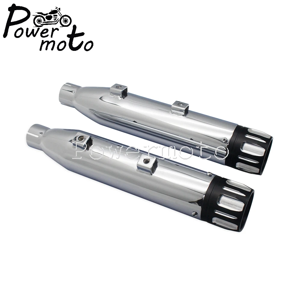 1 Пара мотоциклетный хромированный выхлопной глушитель без шнуровки для Harley