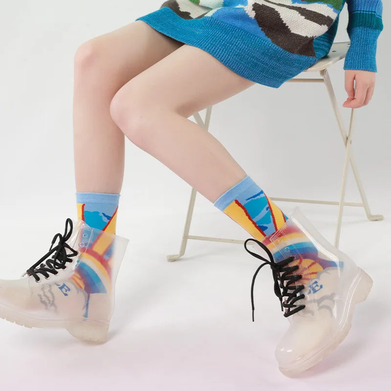 Женские носки-трубы на весну и лето новые продукты цветные Мультяшные милые