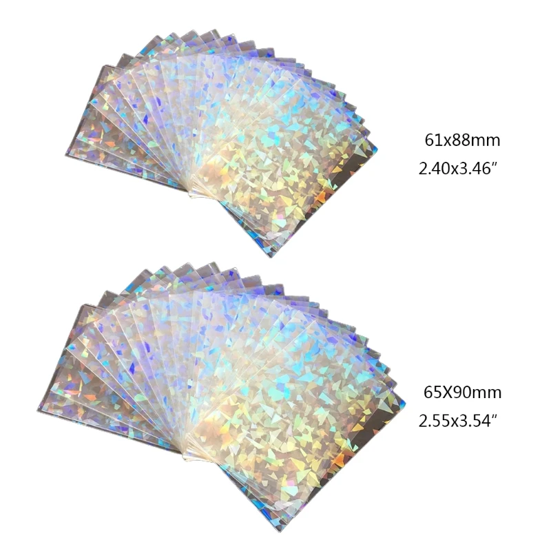 

X5QF Ta-rot Super Card Protector For Board Games Cards Case Broken Gemstone Glass Flashing Card Film Card Sleeve