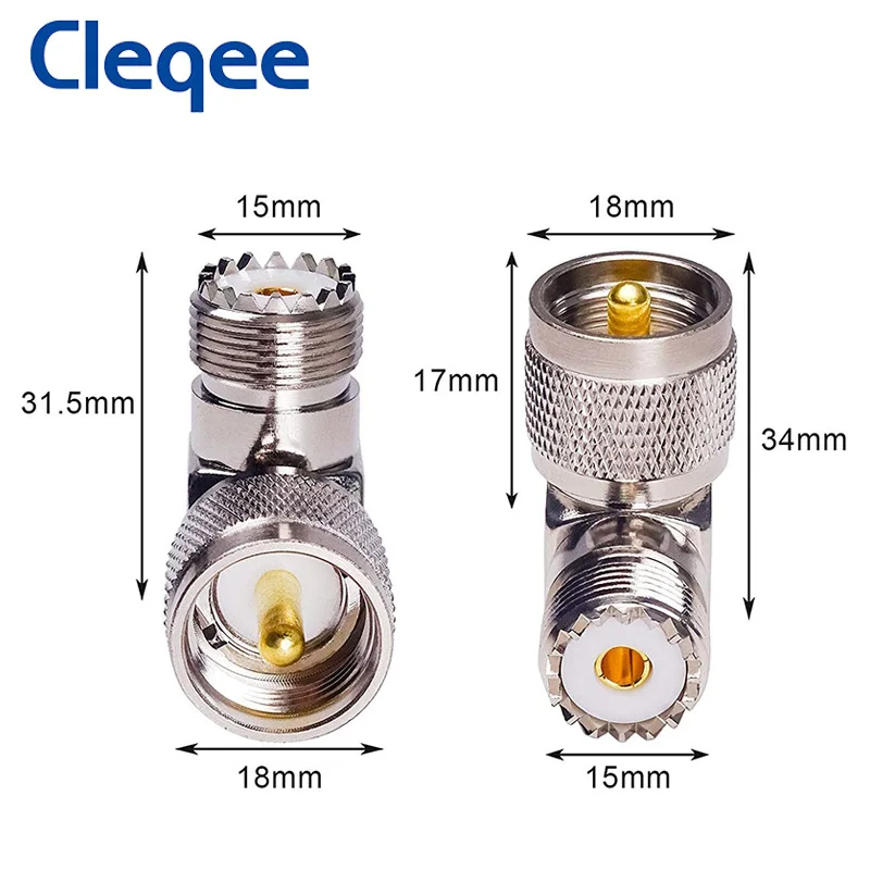 Cleqee 1 шт. прямоугольный UHF PL259 штекер к гнездовому разъему SO239 RF коаксиальный
