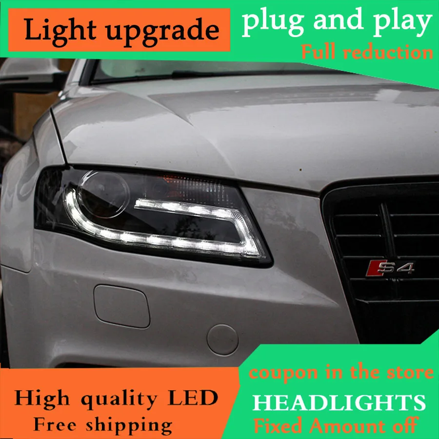 DY_L автомобильный Стайлинг для Audi A4 B8 фары 2009 2010 2011 2012 Светодиодный фонарь A4L светодиодный DRL Биксеноновые линзы Высокий Низкий Луч парковки
