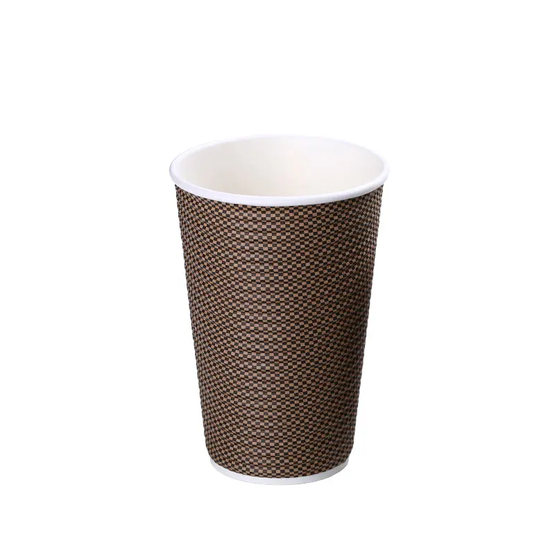 

50pcs High quality 8oz/12oz/16oz disposable coffee cup insulation thicken double layer paper hot drink packaging cup with lid