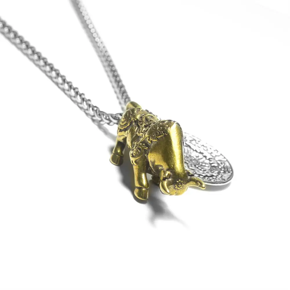 

Ox Zodiac Pendant Necklace Jiugong Bagua Amulet Luck Charm Necklace Feng Shui Faith Accessories Men Women Tibetan Necklaces