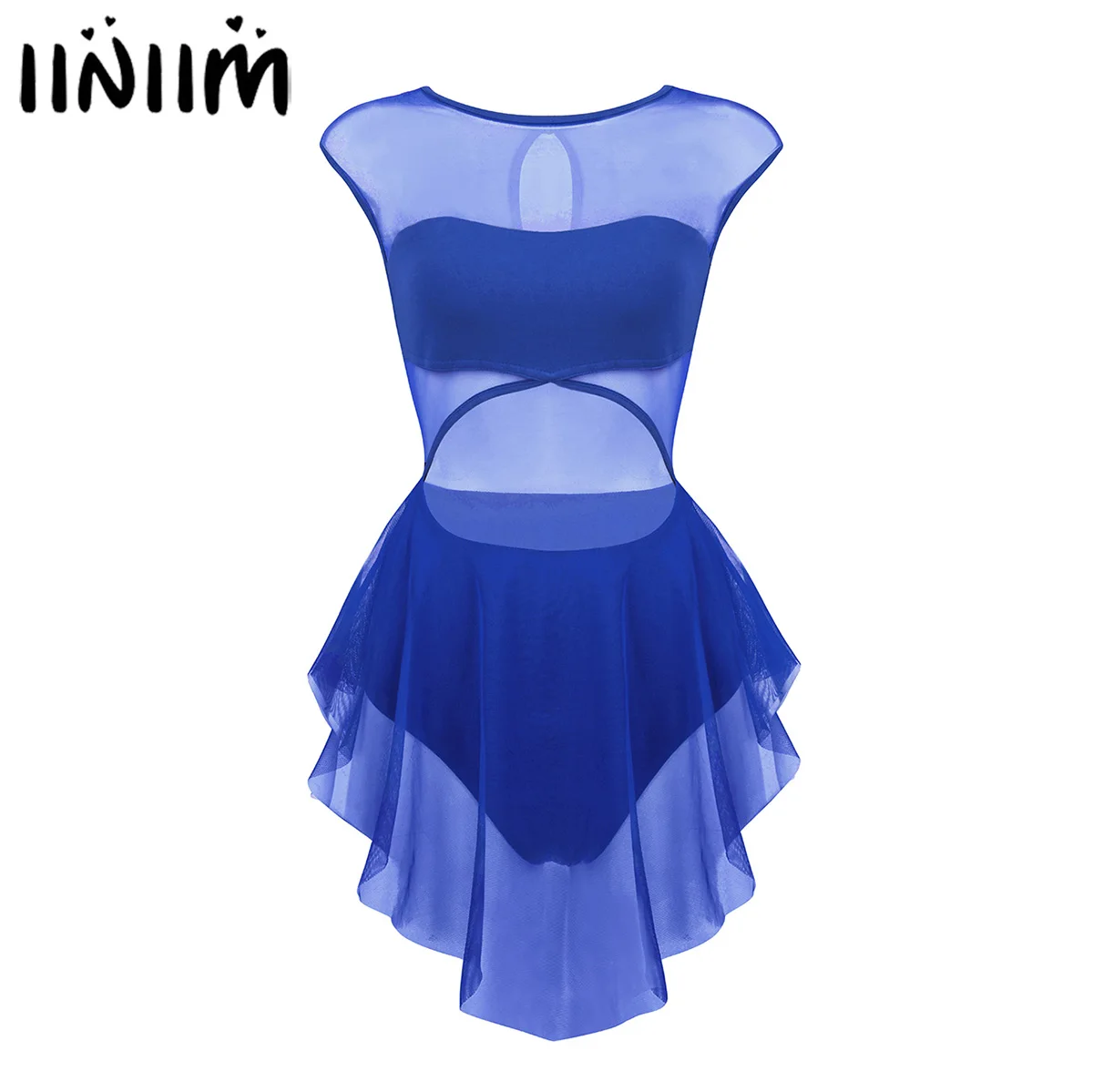 Женское балетное танцевальное платье iiniim с вырезами спереди асимметричное