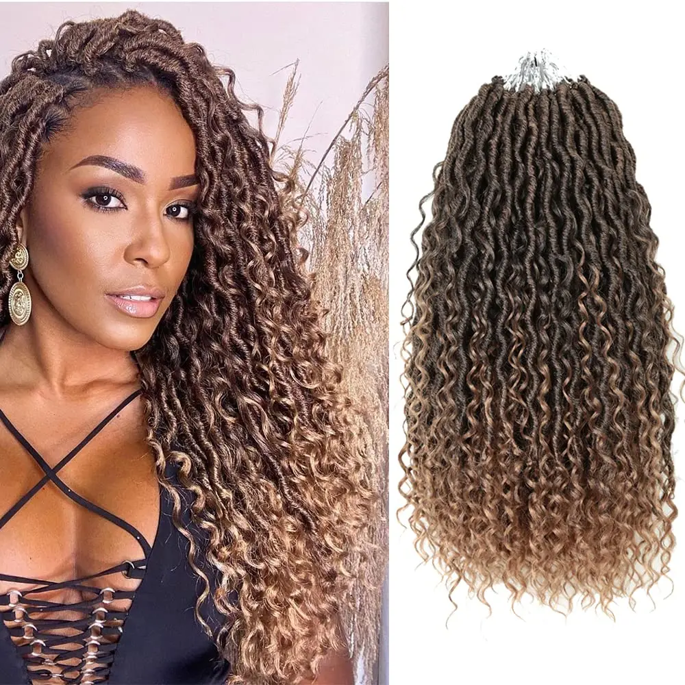 

Вязаные крючком волосы, искусственные локоны с кудрявыми волосами, косички для богини, плетение страсти, твист, искусственная богиня, река, ...