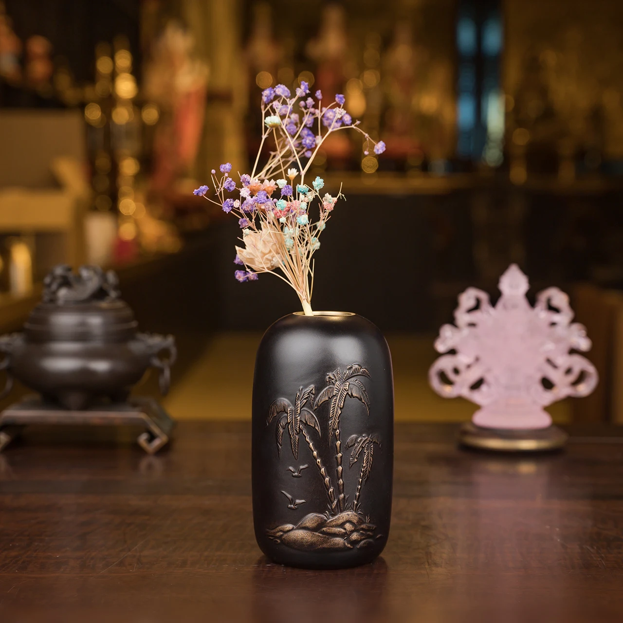 

Black Bamboo Vase copper craft feng shui decoration