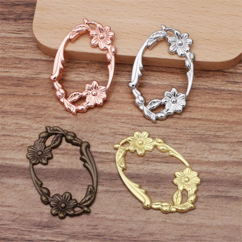 

20pcs/lot 30x45mm Silver Plated Vintage Flower Charms for DIY Necklace Wholesale Retro Jewelry Charms