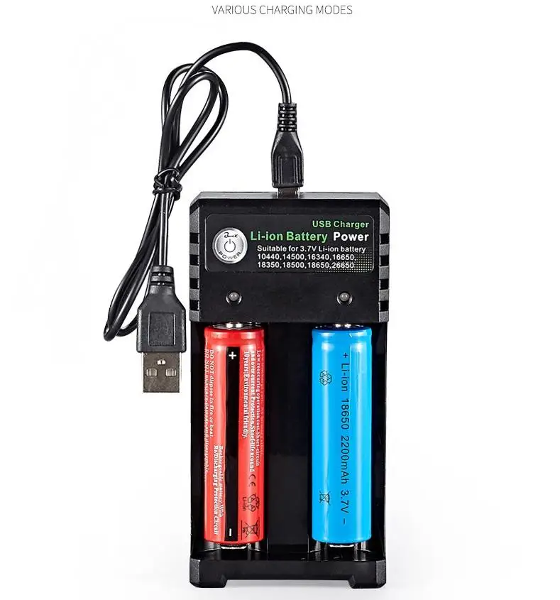 

Dual Slot Charger 3.7v/4.2v Lithium Battery Charger Portable Charger With Led Indicator USB 18650 Professional No Damage