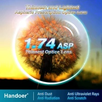 Ultra-Thin Index 1 74 Anti-Radiation Protection Optical Single Vision Lens Aspheric Anti-UV Prescription Lenses