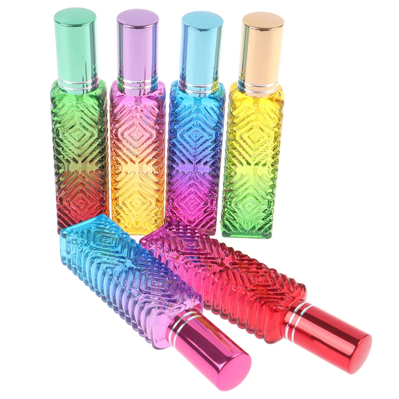 1PCS Square Glass 15ml Colorful Empty Perfume Bottle Mini Fragrance Refillable Vials Cosmetic Packaging Spray | Красота и здоровье