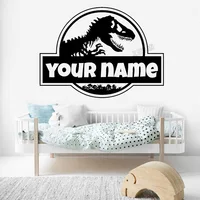 Custom Boys Name Wall Sticker For Playing Room Personalised Name Decals Vinyl Dinosaurs Wall Stickers For Children Bedroom Y013