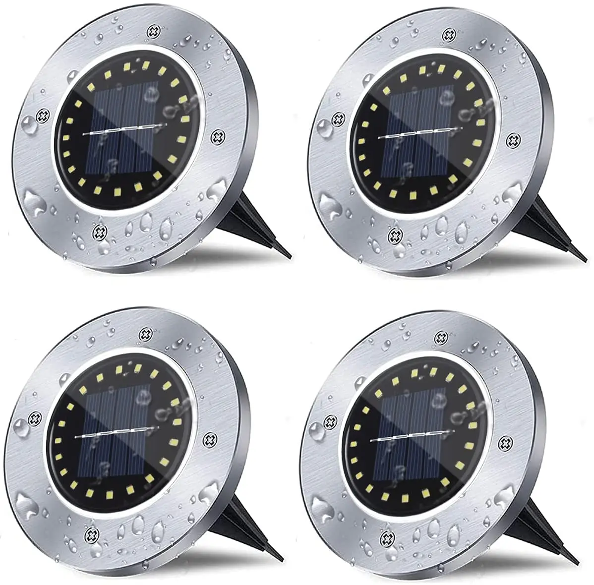 

20 LED Solar Ground Lights 4 Pcs Solar Lights Garden Waterproof Solar Outdoor Lights Ground Landscape Lighting for Lawn Pathway
