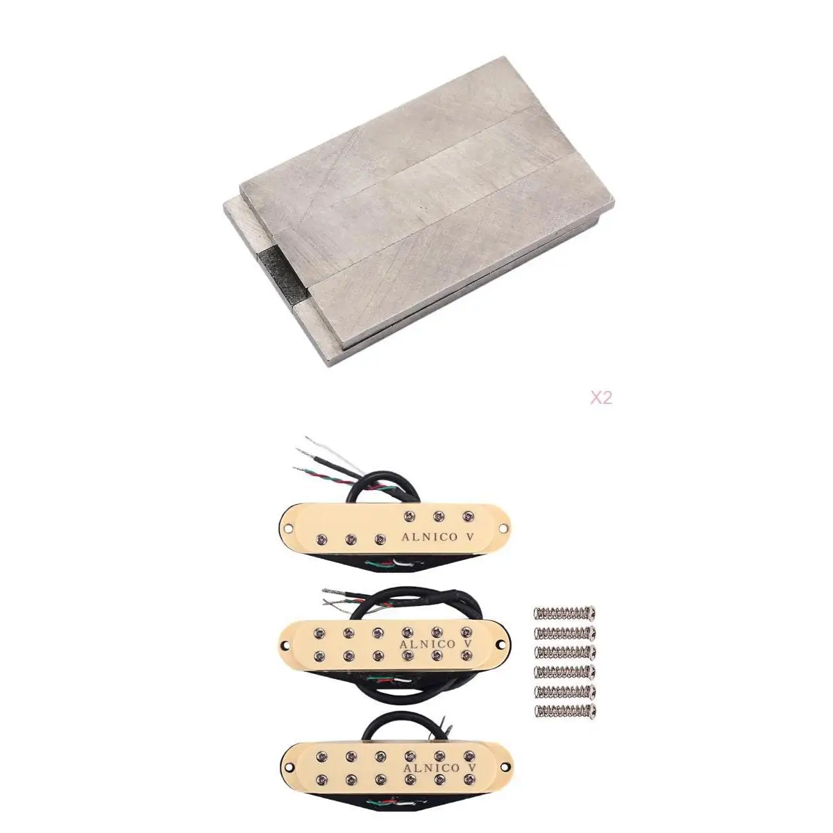 

MagiDeal 3pcs Alnico V Humbucker Pickup+12pcs Guitar Humbucker Bar Magnet