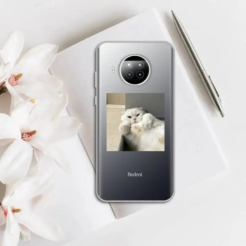 

cute cat Phone Case Transparent for Xiaomi mi Redmi note 10 t 8 9 pro lite 11 Samsung S 8 9 10 20