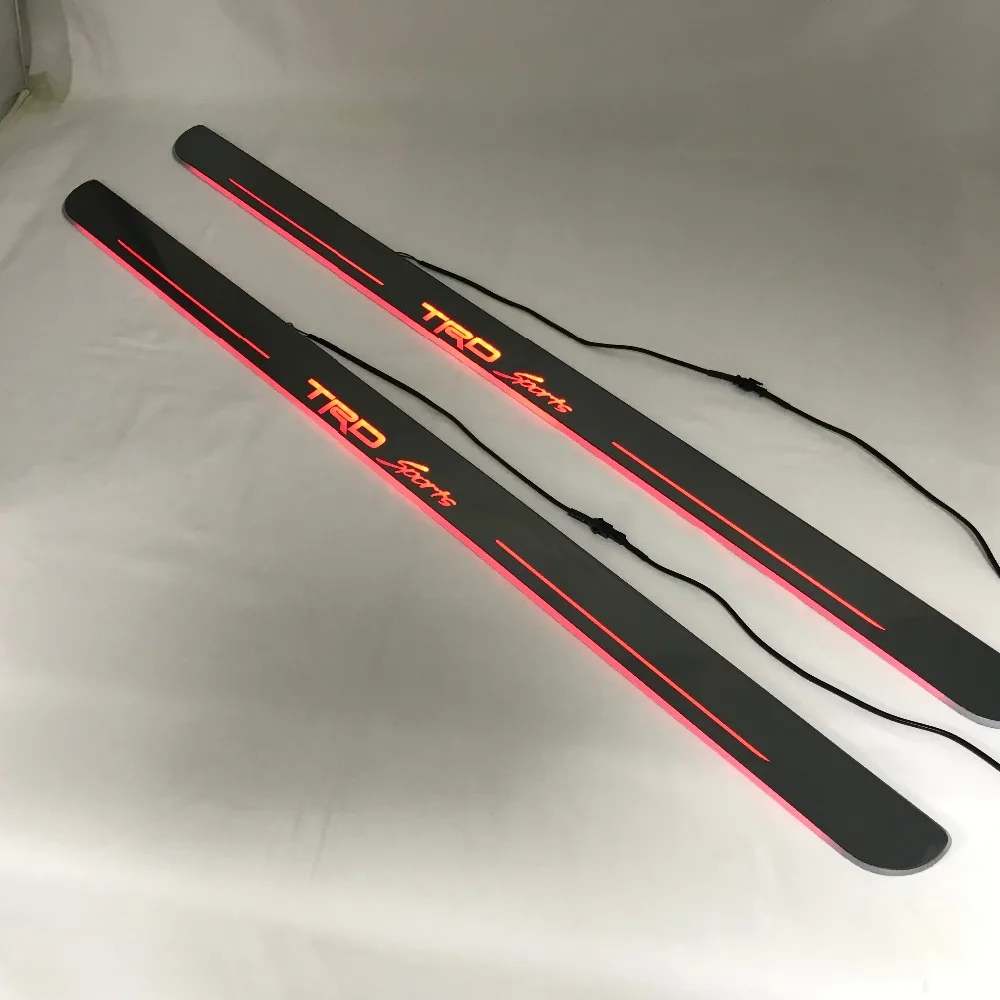 RQXR led движущиеся двери scuff для toyota tundra trd sport coupe динамический порог пластина плоский накладной поток/фиксированный свет, 2 шт