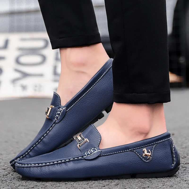 Мужские повседневные Лоферы FIXSYS плоская подошва Мокасины без застежки дышащие