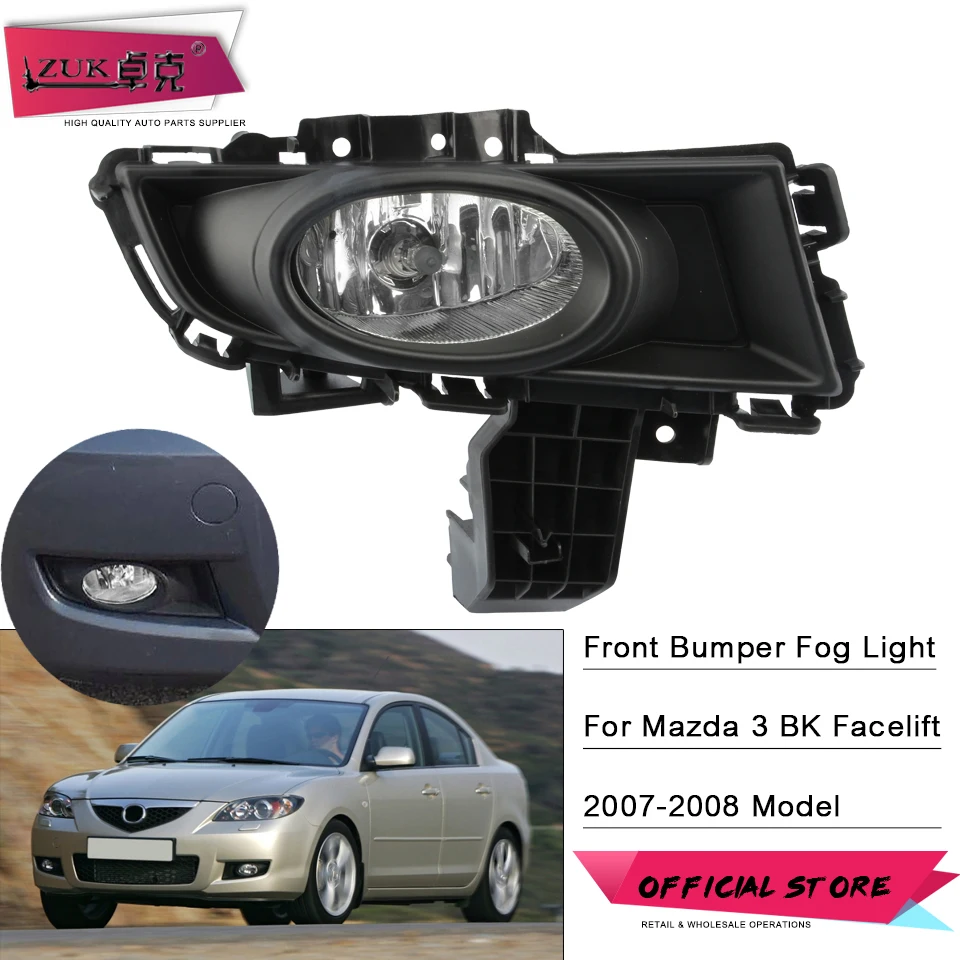 

ZUK Front Bumper Fog Light Fog Lamp For Mazda 3 M3 Facelift BK 2007 2008 Car Lights Anti-Fog Light Foglight Reflector