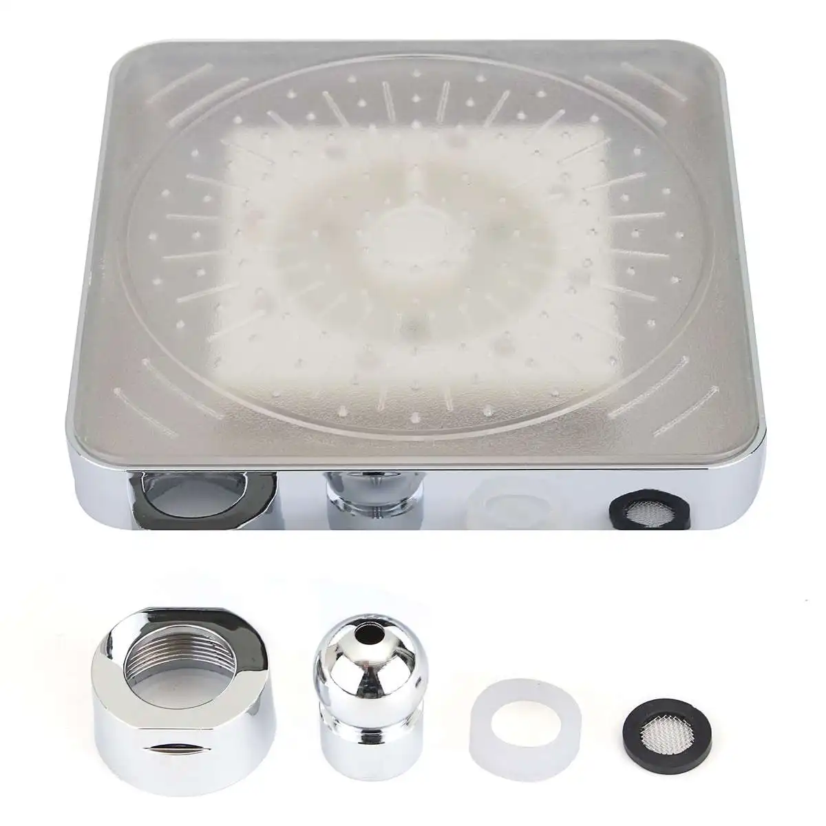 

Xueqin 3Colors LED Temperature Changing Square Rainfall Shower Head Spary Light Water Sprinkler Bathroom Wall Mounted