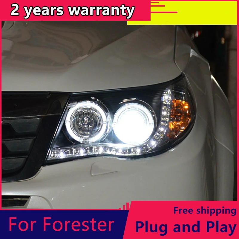 Для Subaru Forester фары 2011-2013 светодиодный DRL H7 D2H Hid вариант Ангел глаз Bi Xenon для