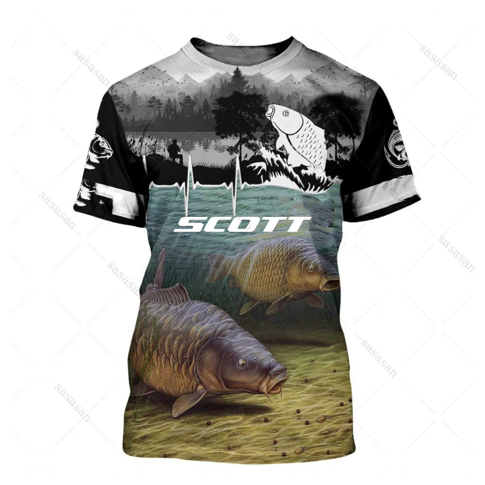 

2022 Scott Outdoor Anti-Ultraviolet Fishing Clothes Quick-Drying Breathable Short-Sleeved Riding Sunscreen Fishing Clothes