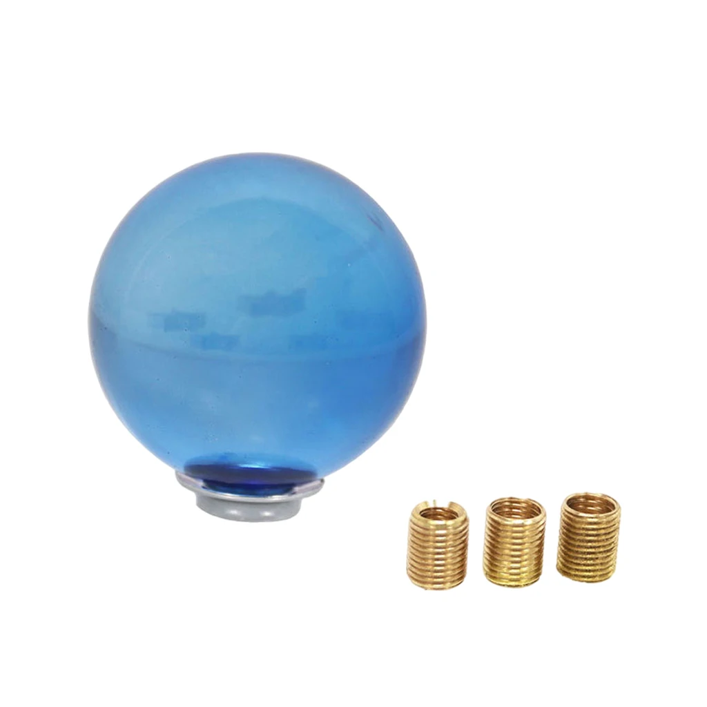 

Car Crystal Blue Round Ball Manual Gear Stick Knob, Easy Install