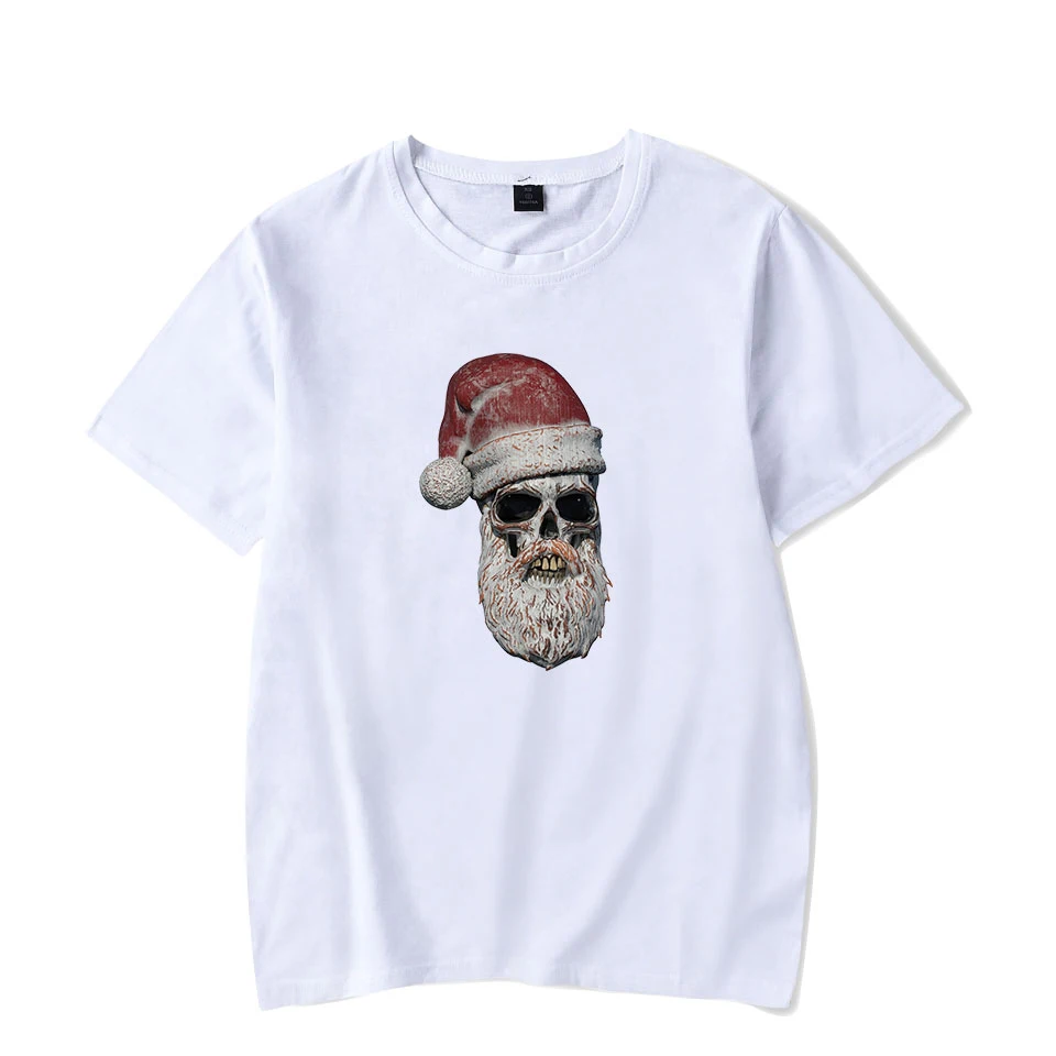 

Famous Brand Design Christmas Tshirt Summer Short Sleeve Unisex Tops Fashion Xmas Skull Hipster Beard Men T-shirt Family T Shirt
