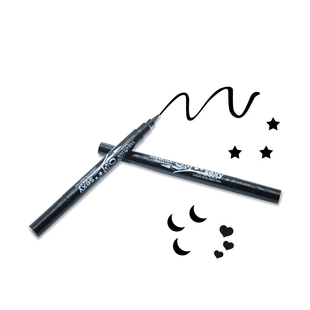 Печать двойная головка черная Водонепроницаемая подводка для глаз штамп стойкая