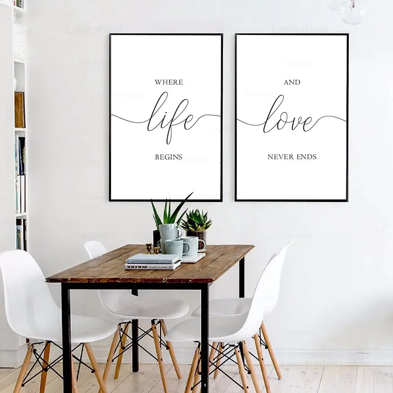 Семья любовь с принтом цитатой черный белый цвет типографии плакат знак