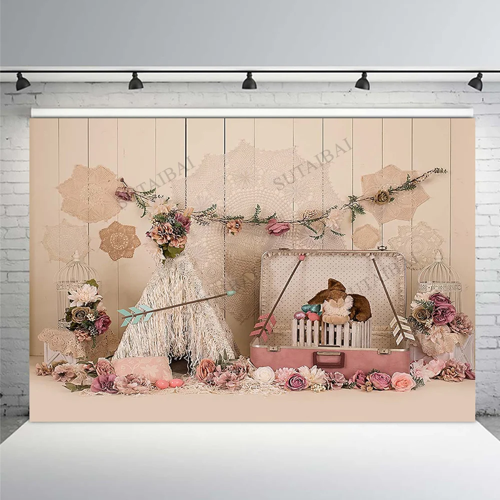 

Newborn Baby Shower Floral Photography Backdrops Flower Photographic Studio Photo Background Birthday Decorations Prop