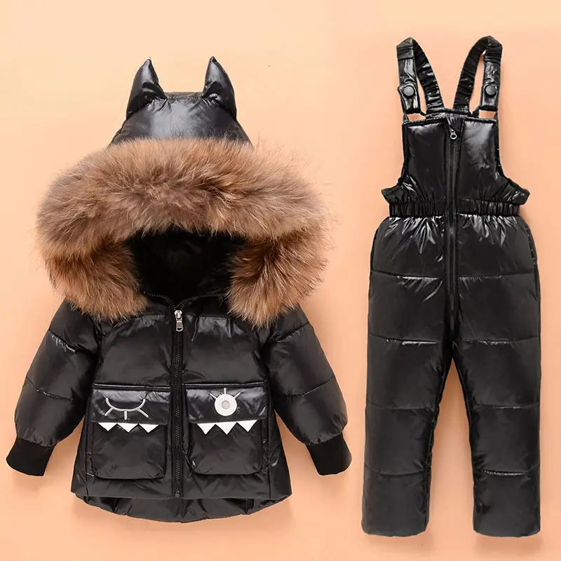 Children's down jacket set Boys and girls thick warm two-piece set children's clothing 1-6 years old baby coat down jacket