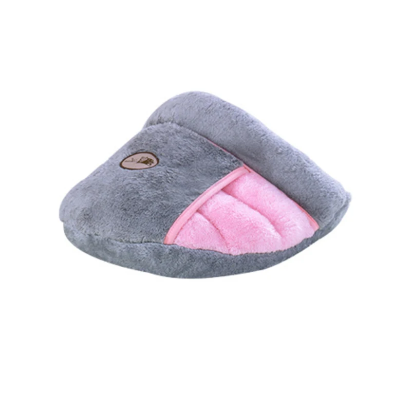 Thick Puppy House Pet Cat Dog Soft Warm Nest Winter Kennel Bed Multi-function Cat Cave Sleeping Bag Mat Pad Tent Pet Cozy Bed 45 - Цвет: Серый
