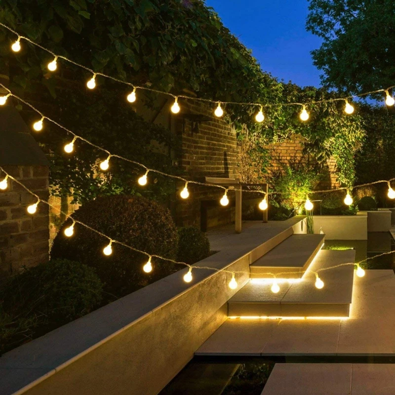 

7M 50LEDs Solar Outdoor Lights Small White Ball LED String Fairy Light Garland LED Garden Christmas Lights Wedding Decoration