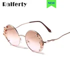 Женские круглые солнцезащитные очки Ralferty, роскошные брендовые дизайнерские солнцезащитные очки с кристаллами и жемчугом, UV400 2020