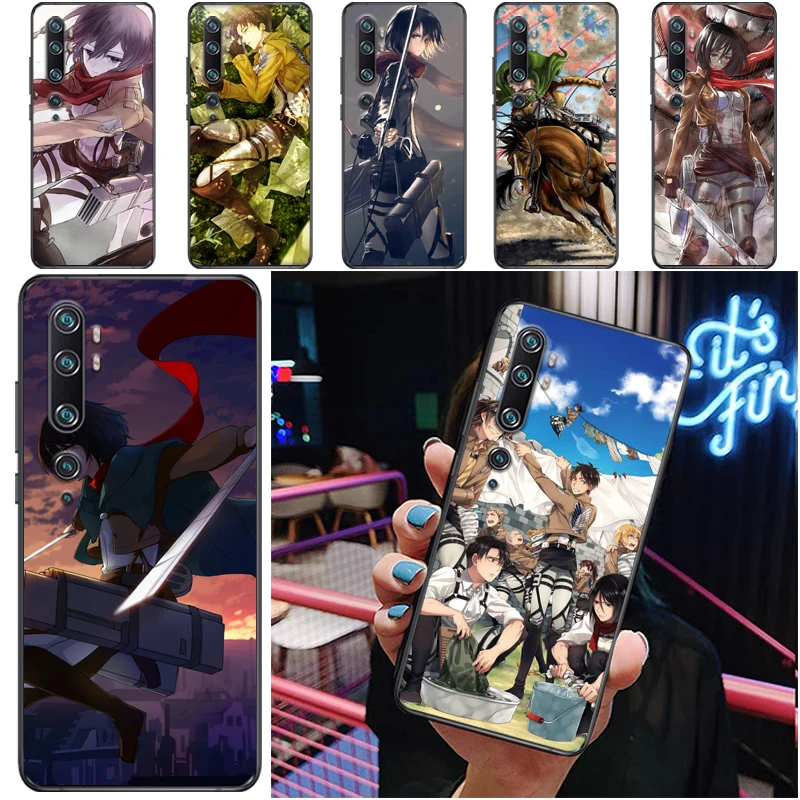 

Attack On Titan Mikasa Ackerman Eren Jager Armin Arlert Levi Phone Case For Xiaomi CC9 Pro CC9e Carcasa Back Cover Cases Funda