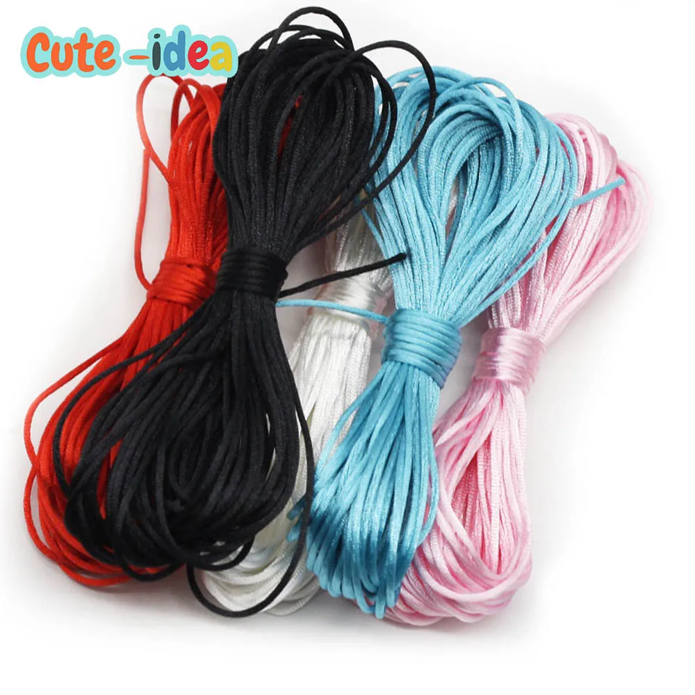 Cute-idea 10m/lot Colorful Nylon Cord 1.5mm DIY Baby Teether Pacifier Clip Toy Accessories Bracelet Braided String Baby Goods